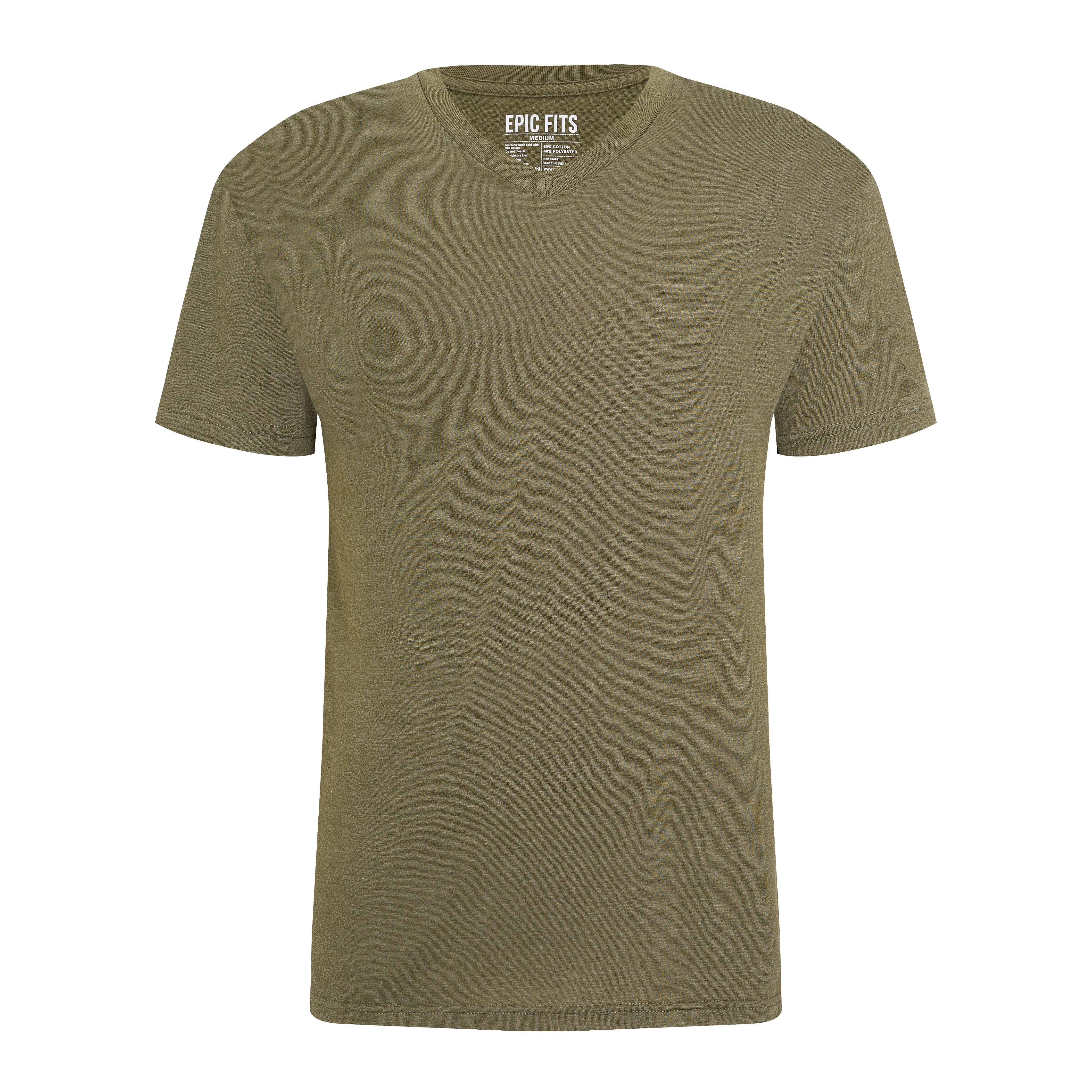 Heather Military Green V-Neck