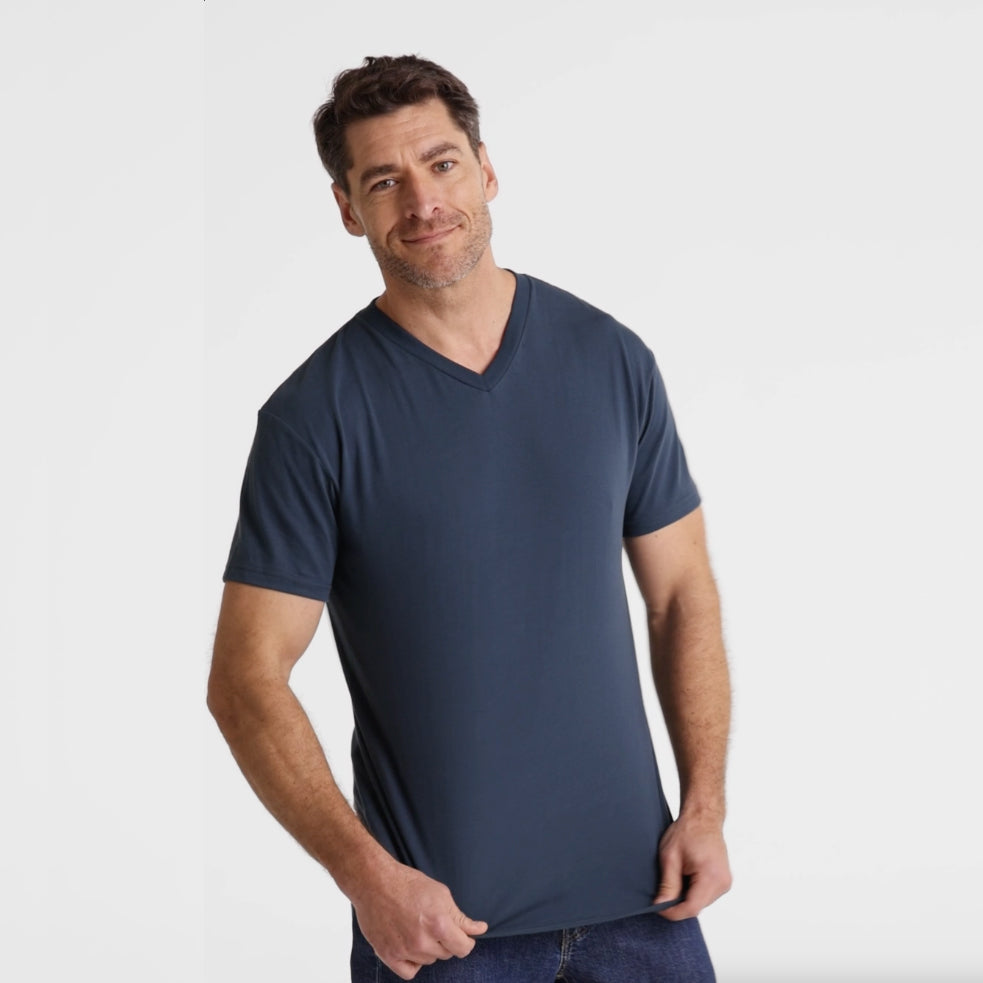 Epic Fits Premium Short Sleeve Slate Blue V-Neck T-Shirt | Athletic Cut | L | Softest Best Fitting Tees Epic Fits Premium Short Sleeve Slate Blue V-Neck T-Shirt | Athletic Cut | L | Softest Best Fitting Tees