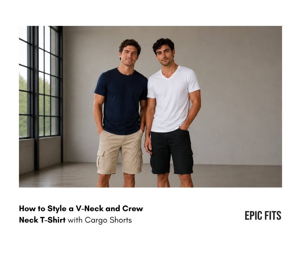 How to Style a V-Neck and Crew Neck T-Shirt with Cargo Shorts