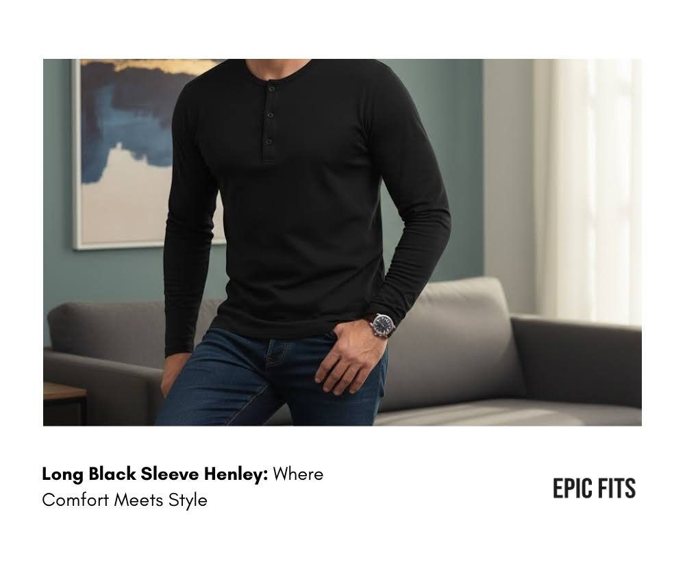 Long Black Sleeve Henley: Where Comfort Meets Style