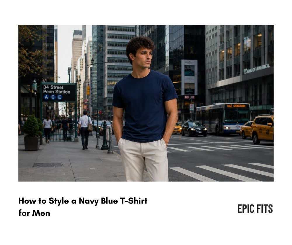 How to Style a Navy Blue T-Shirt for Men