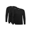 All Black Long Sleeve Henley 3-Pack