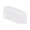 All White Long Sleeve Henley 6-Pack