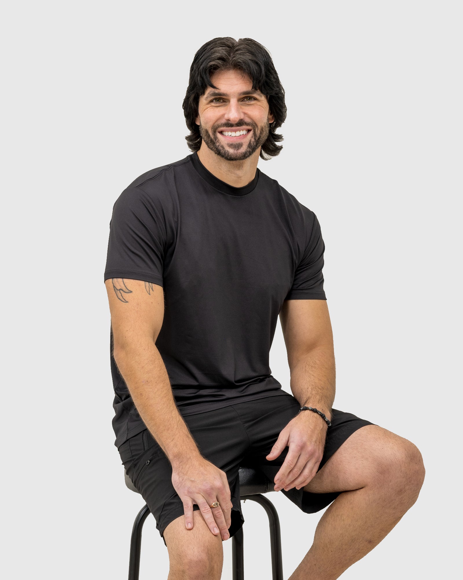 Black Active Tech Crew Neck