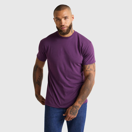 Men's Plum Crew Neck Premium T-Shirt | Confidence in Every Fit