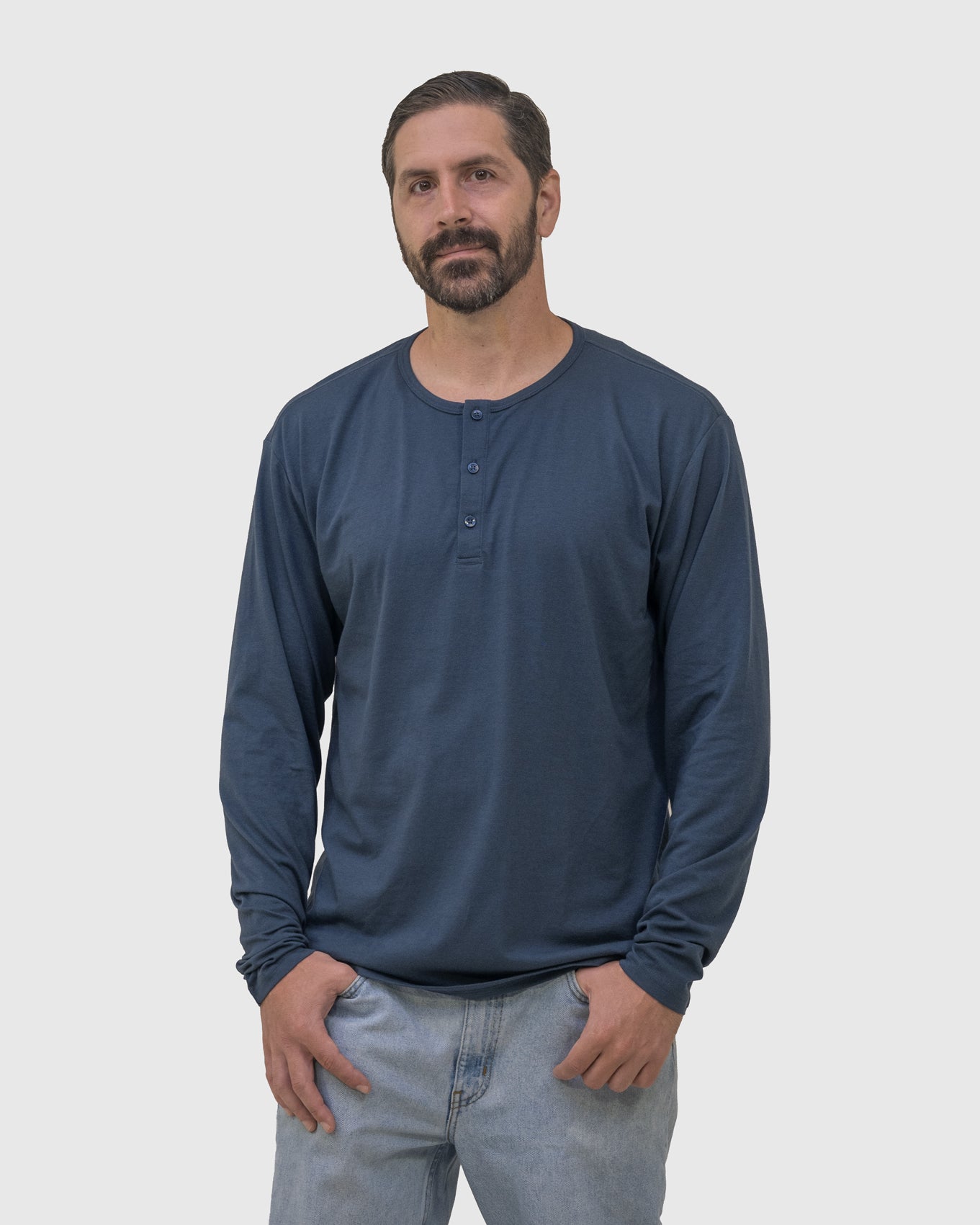Slate Blue Long Sleeve Henley