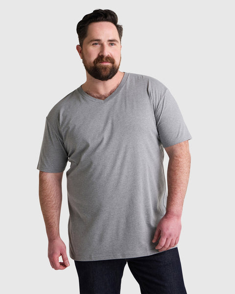 Men's Heather Gray V-Neck Premium T-Shirt | Confidence in Every