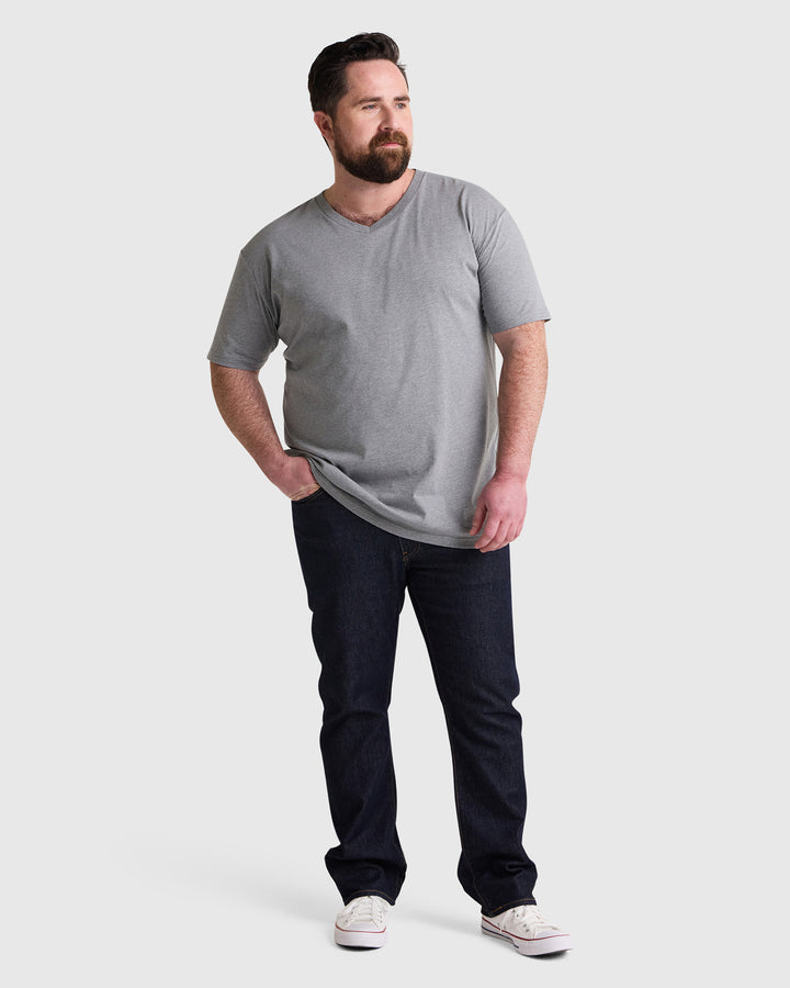 Charleston V-Neck Tee - Heather Grey