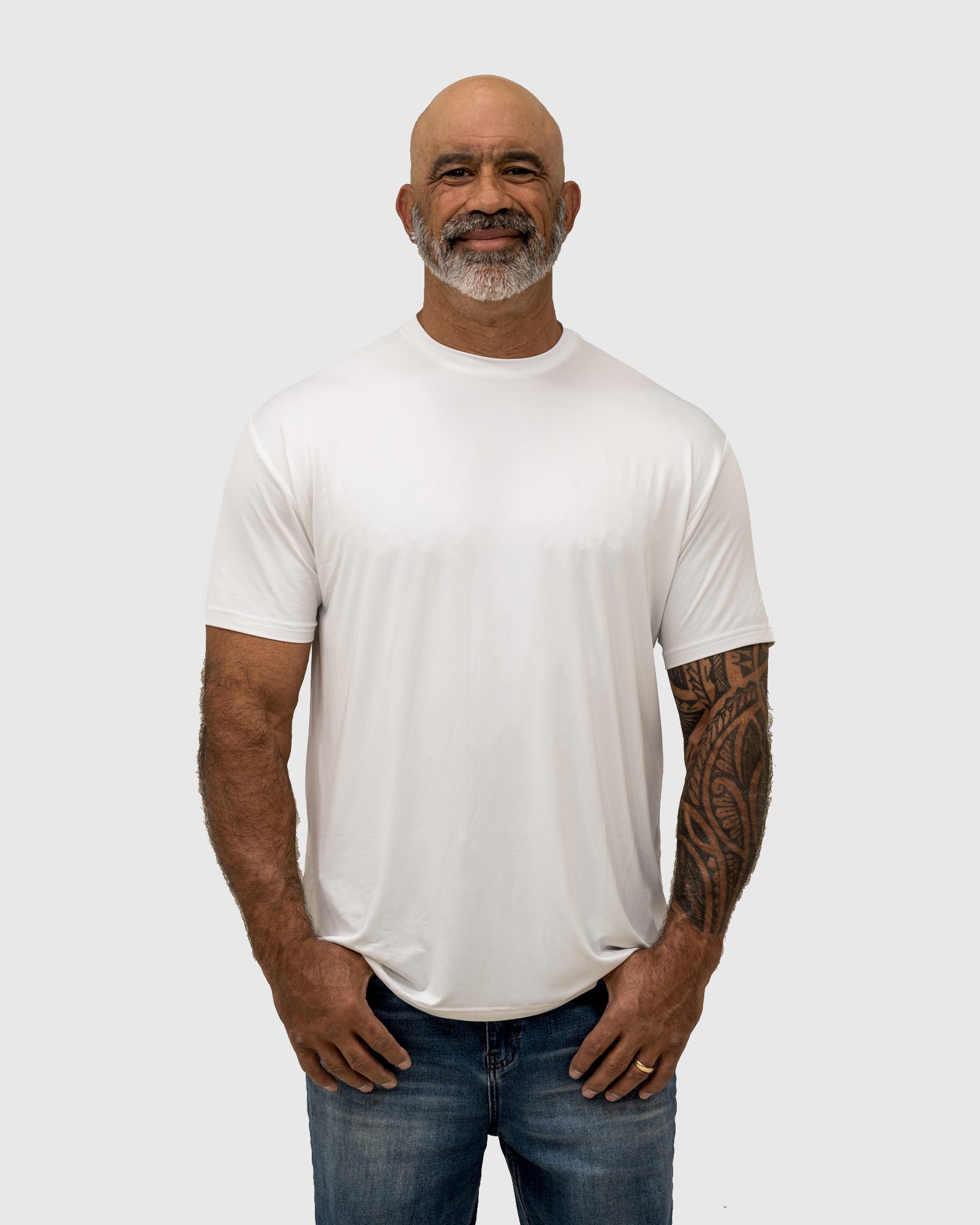 White Active Tech Crew Neck