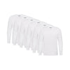 All White Long Sleeve Crew Neck 6-Pack