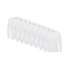 All White Long Sleeve Crew Neck 9-Pack
